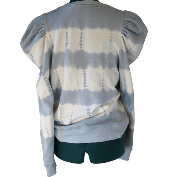 Bishop + Young Blue Tie-Dye Puff Sleeve Sweatshirt Women’s Medium - Picture 3 of 5